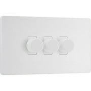 BG Electrical Evolve Pearlescent White - Triple, 2 way push 200W