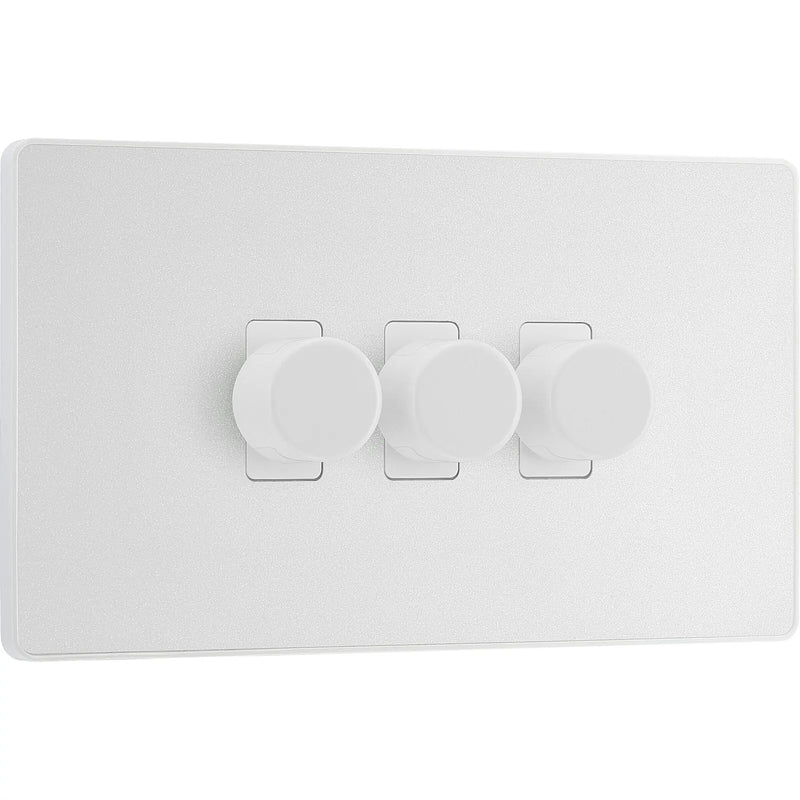 BG Electrical Evolve Pearlescent White - Triple, 2 way push 200W