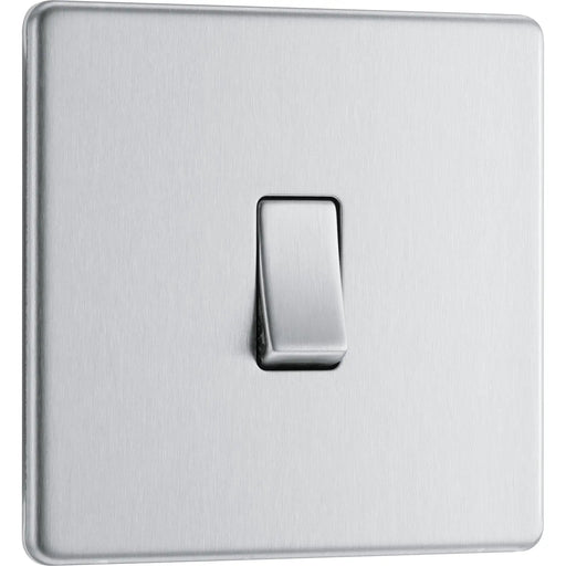 BG Electrical Flatplate Screwless Brushed Steel - Intermediate switch