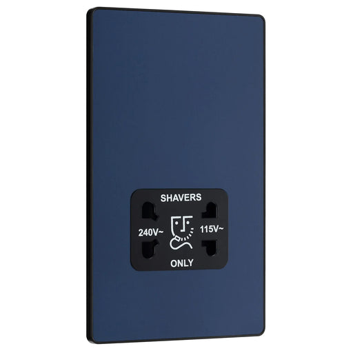 BG Electrical Evolve Matt Blue - 115/240V dual voltage shaver socket