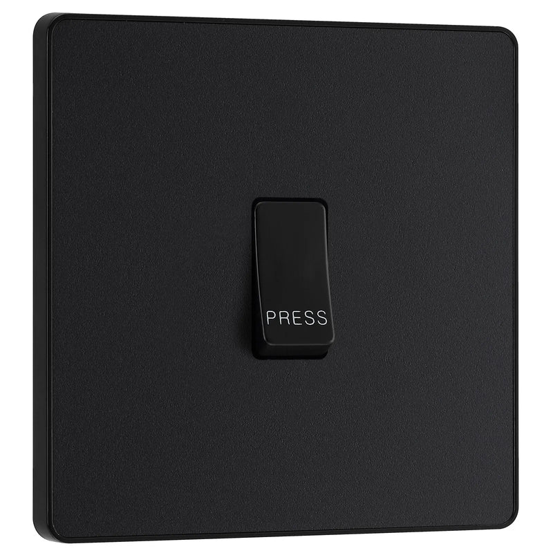 BG Electrical Evolve Matt Black - Single, bell push switch