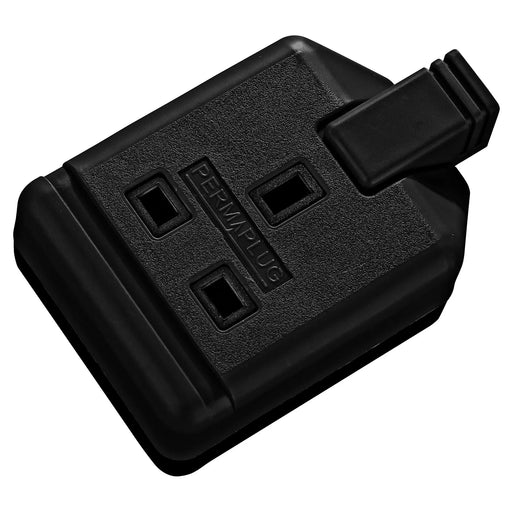 Masterplug Work - 1 Socket, 13A, Black