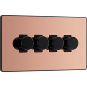 BG Electrical Evolve Polished Copper - Quadruple, 2 way push 200W