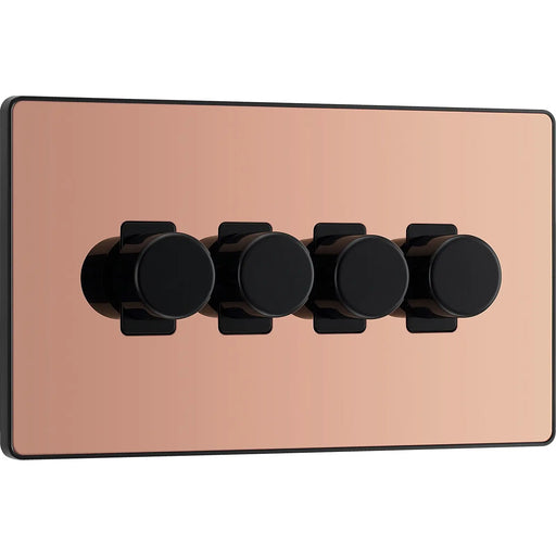 BG Electrical Evolve Polished Copper - Quadruple, 2 way push 200W