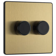BG Electrical Evolve Satin Brass - Double, 2 way push 200W