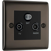BG Electrical Nexus Metal Black Nickel - Triple TV/FM/SAT triplex - screened