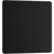BG Electrical Flatplate Screwless Matt Black - Single, blank plate