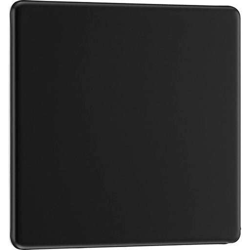 BG Electrical Flatplate Screwless Matt Black - Single, blank plate