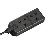 Masterplug Work - 2 Sockets, 4m, 13A, Black