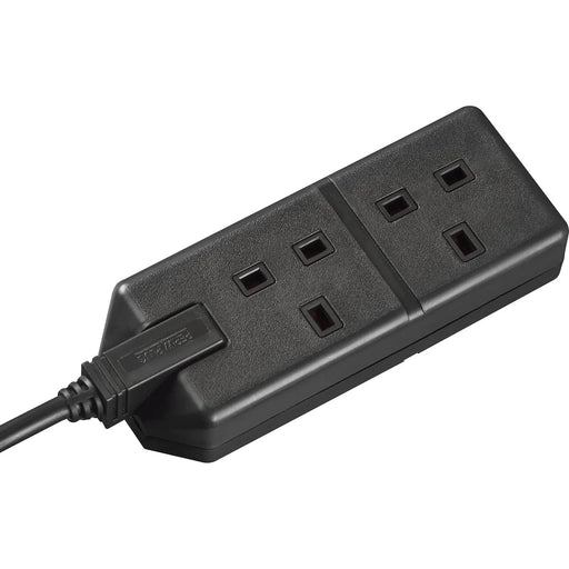 Masterplug Work - 2 Sockets, 4m, 13A, Black