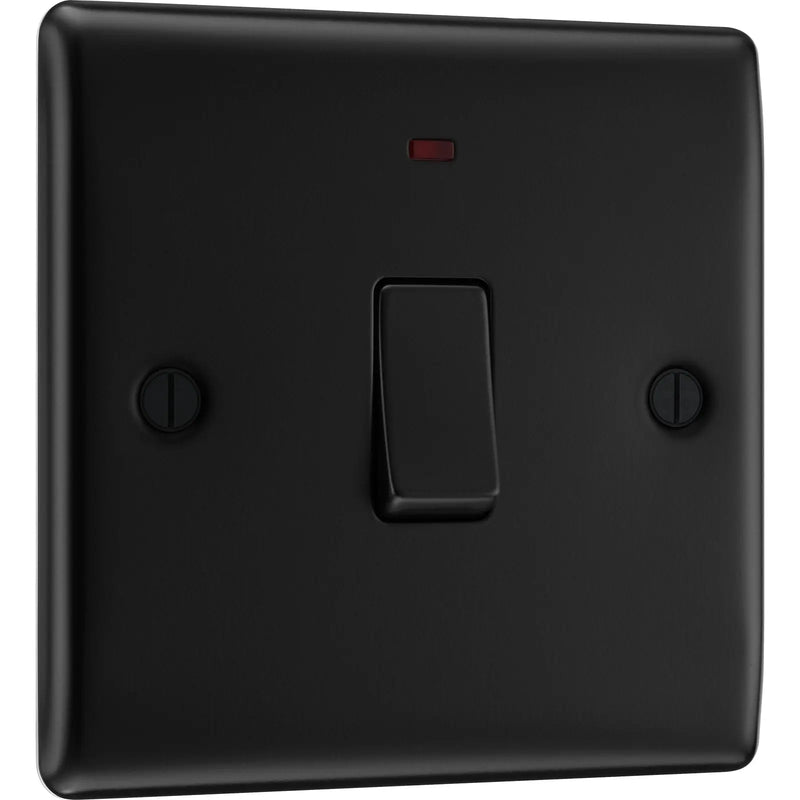 BG Electrical Nexus Metal Matt Black - 20A, double pole, with indicator