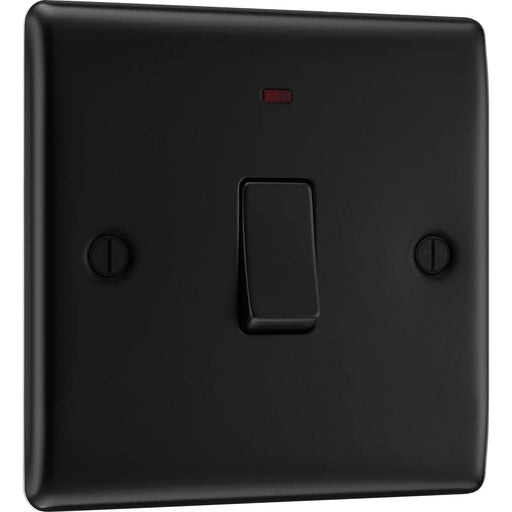 BG Electrical Nexus Metal Matt Black - 20A, double pole, with indicator