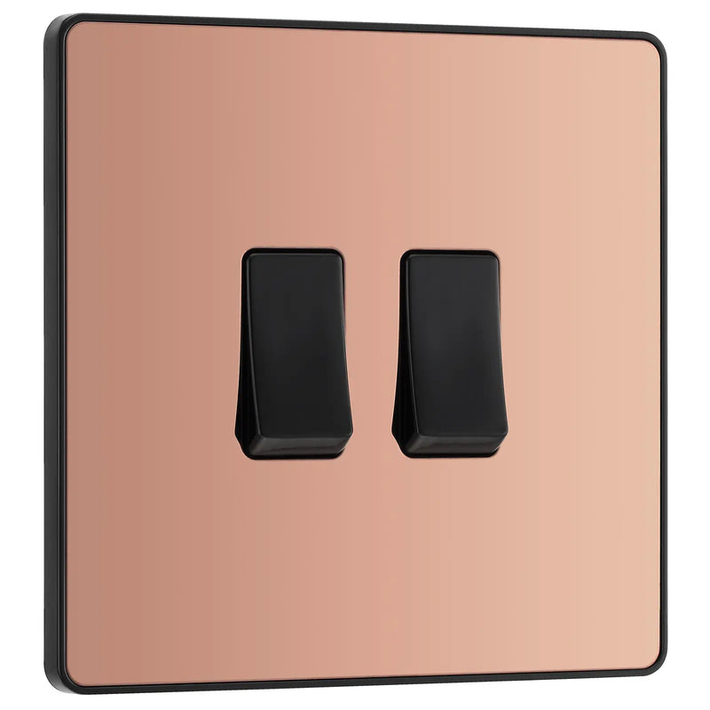 BG Electrical Evolve Polished Copper - Double, 2 way switch