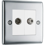 BG Electrical Nexus Metal Polished Chrome - Double, satellite and co-axial