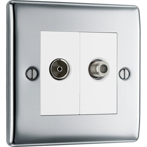 BG Electrical Nexus Metal Polished Chrome - Double, satellite and co-axial