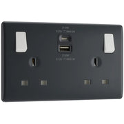 BG Electrical Part M - Double switched single pole, with USB A + C (22W)