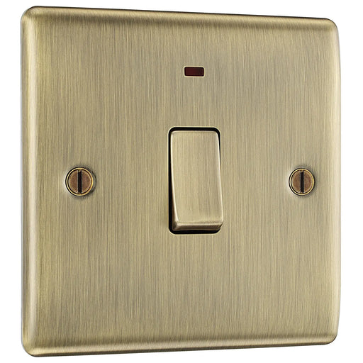 BG Electrical Nexus Metal Antique Brass - 20A, double pole, with indicator