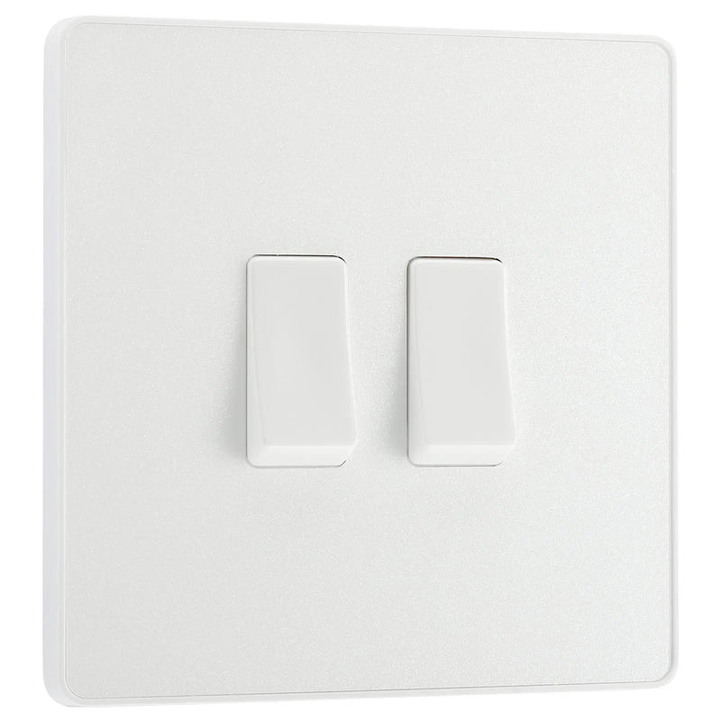 BG Electrical Evolve Pearlescent White - Double, 2 way switch