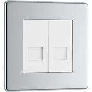 BG Electrical Flatplate Screwless Polished Chrome - Double, telephone socket, master