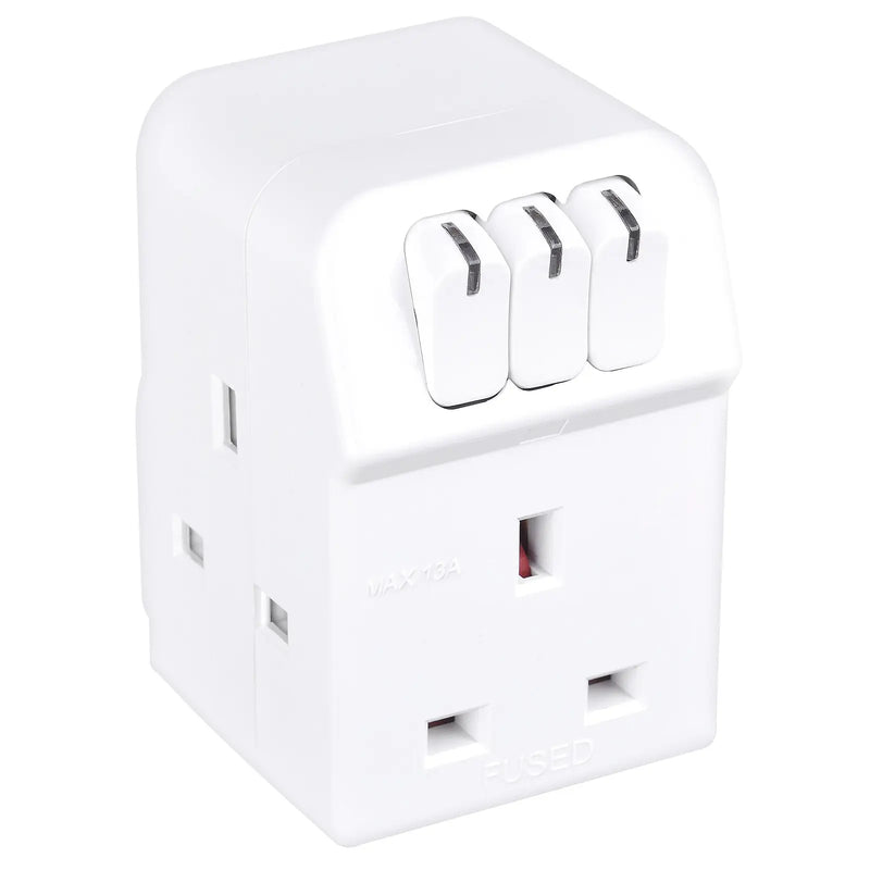 Masterplug Switched - 3 Sockets, 13A, White