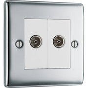 BG Electrical Nexus Metal Polished Chrome - Double, TV/FM