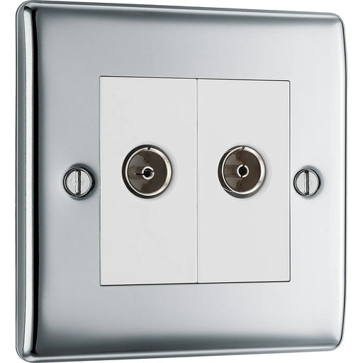 BG Electrical Nexus Metal Polished Chrome - Double, TV/FM