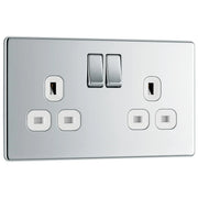 BG Electrical Flatplate Screwless Polished Chrome - Double switched, double pole