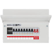 BG Circuit Protection RCBO Main Switch - 12 module, 10 way, 100A Main Switch, 8 RCBO's