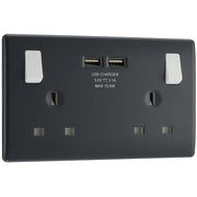 BG Electrical Part M - Double switched, single pole, with 2 x USB A