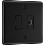 BG Electrical Nexus Metal Matt Black - Unswitched and fused with flex outlet