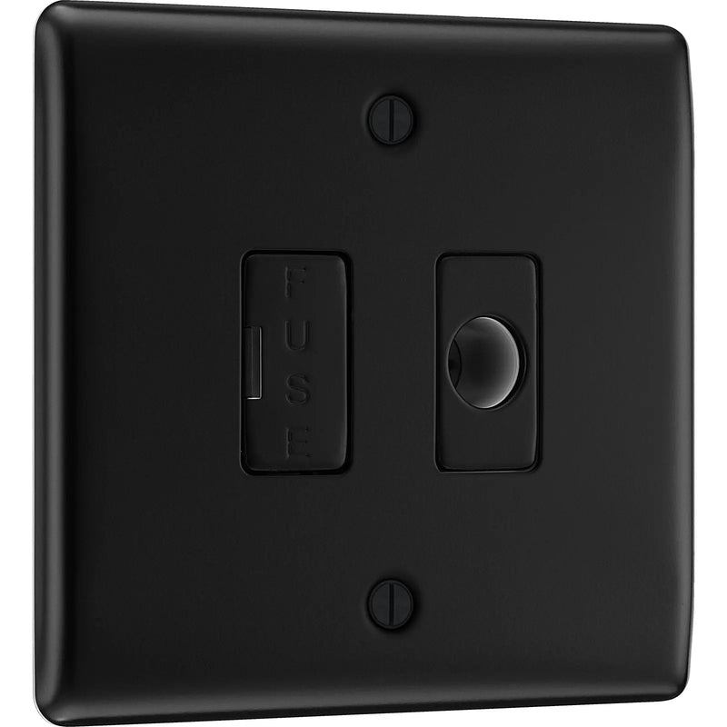BG Electrical Nexus Metal Matt Black - Unswitched and fused with flex outlet
