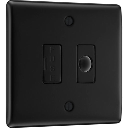 BG Electrical Nexus Metal Matt Black - Unswitched and fused with flex outlet