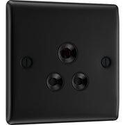 BG Electrical Nexus Metal Matt Black - 5A, single, unswitched, round pin