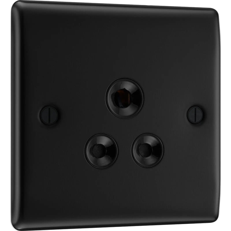 BG Electrical Nexus Metal Matt Black - 5A, single, unswitched, round pin