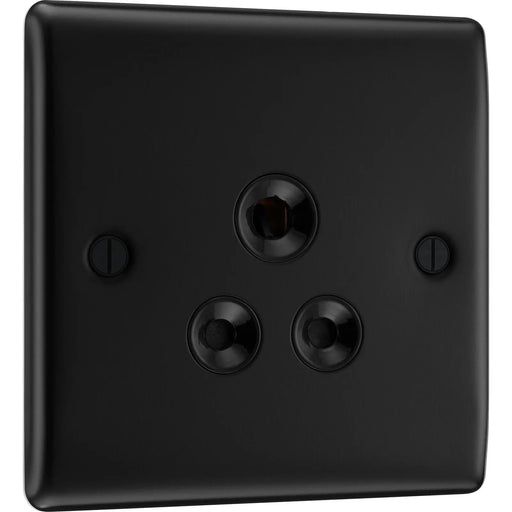 BG Electrical Nexus Metal Matt Black - 5A, single, unswitched, round pin