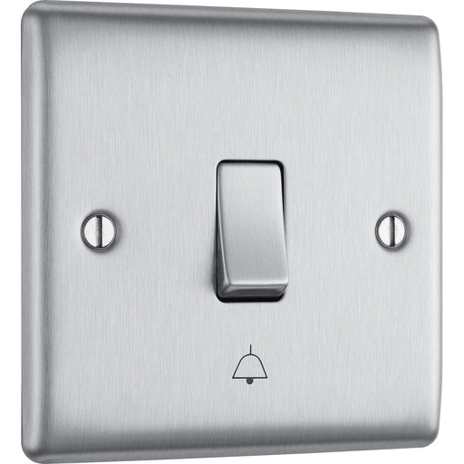 BG Electrical Nexus Metal Brushed Steel - Bell Push Switch