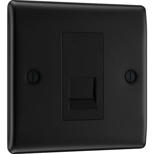 BG Electrical Nexus Metal Matt Black - Single, RJ11 telephone socket