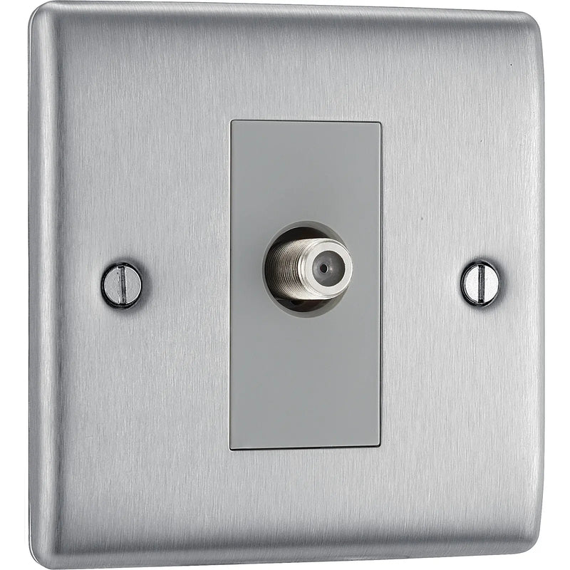 BG Electrical Nexus Metal Brushed Steel - Single, satellite