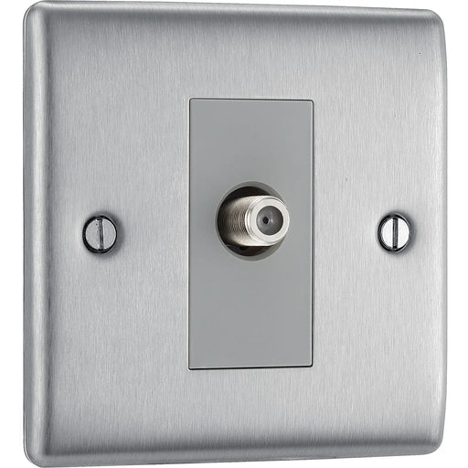 BG Electrical Nexus Metal Brushed Steel - Single, satellite