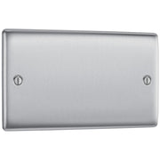 BG Electrical Nexus Metal Brushed Steel - Double, blank plate