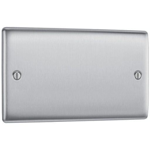 BG Electrical Nexus Metal Brushed Steel - Double, blank plate