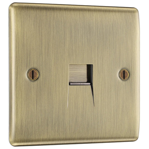 BG Electrical Nexus Metal Antique Brass - Single, telephone socket, master