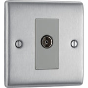 BG Electrical Nexus Metal Brushed Steel - Single, isolated, co-axial