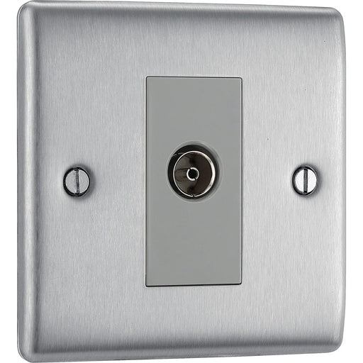 BG Electrical Nexus Metal Brushed Steel - Single, isolated, co-axial