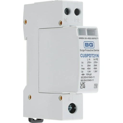 BG Circuit Protection SPD - Type 2, 1 module, No MCB needed TNS,PME,& TT systems