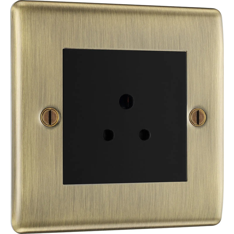 BG Electrical Nexus Metal Antique Brass - 2A, single, unswitched, round pin