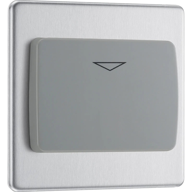 BG Electrical Flatplate Screwless Brushed Steel - Hotel key card switch