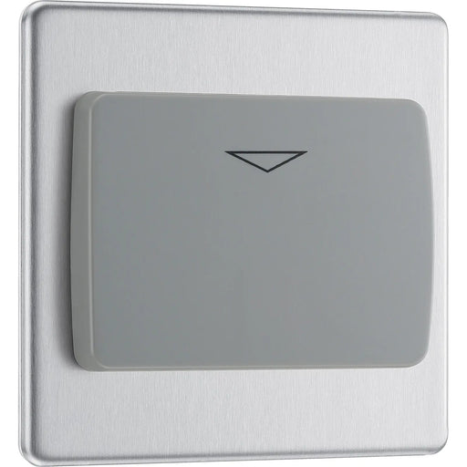 BG Electrical Flatplate Screwless Brushed Steel - Hotel key card switch