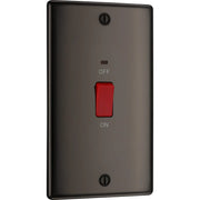 BG Electrical Nexus Metal Black Nickel - 45A, double pole, large plate, with indicator