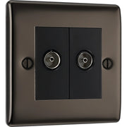 BG Electrical Nexus Metal Black Nickel - Double, TV/FM